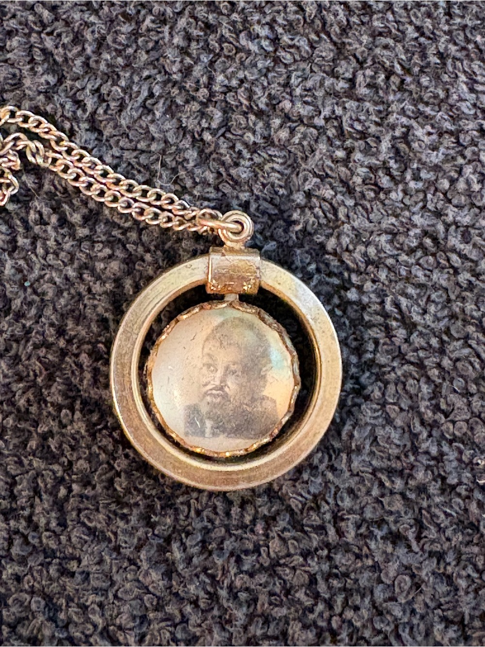 Vintage political campaign spinning locket pendant from the 1960s. JFK & MLK